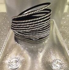 Sublime Bracelet Cloute Wrap Multi Rang Double Tour  Strass Fermoir Pression