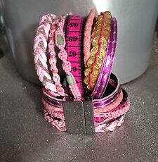 M12 Bijoux Bracelet Aimente Manchette Strass Breloque Fantaisie Rose Et Blanc