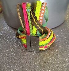 M28  Bijoux Bracelet Aimente Manchette Strass Breloque Fantaisie Multicolor