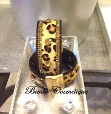 Un Vrai Bijoux Bracelet Aimante Manchette Chic Strass Leopard Cloute