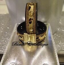 Un Vrai Bijoux Bracelet Aimante Manchette Chic Strass Leopard Cloute