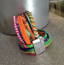 M27  Bijoux Bracelet Aimente Manchette Strass Breloque Fantaisie Multicolor